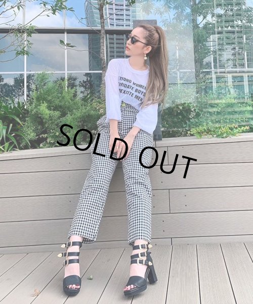 画像3: チェック柄ハイウエストパンツ (3)