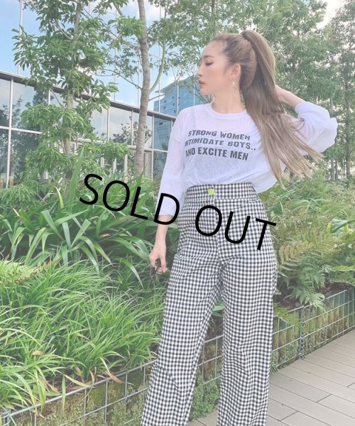 画像6: チェック柄ハイウエストパンツ (6)