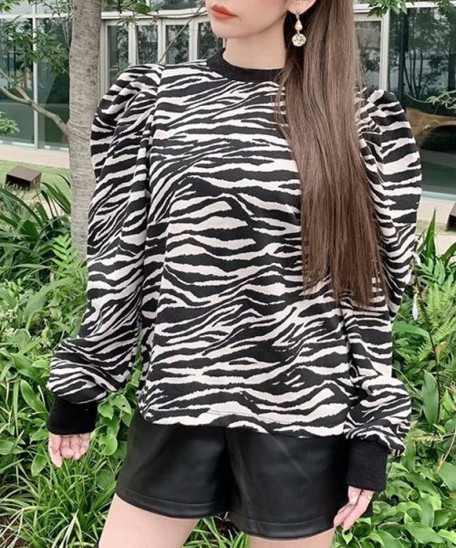 画像4: アニマル柄パフスリーブカットソー (4)