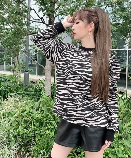 画像6: アニマル柄パフスリーブカットソー (6)