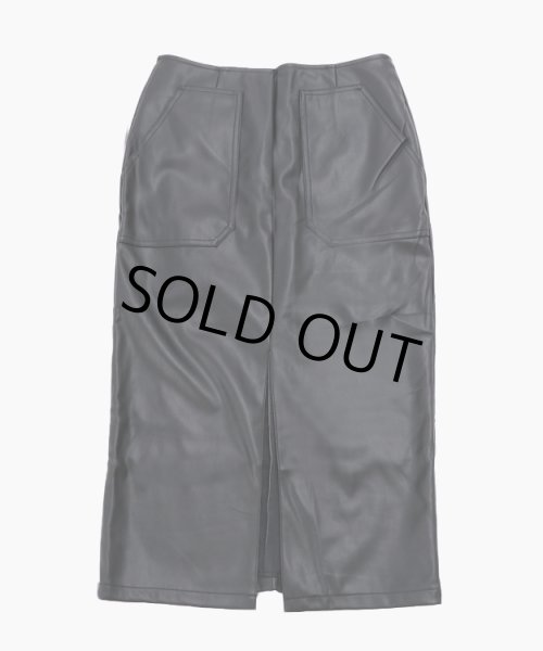 画像8: フェイクレザーペンシルスカート (8)